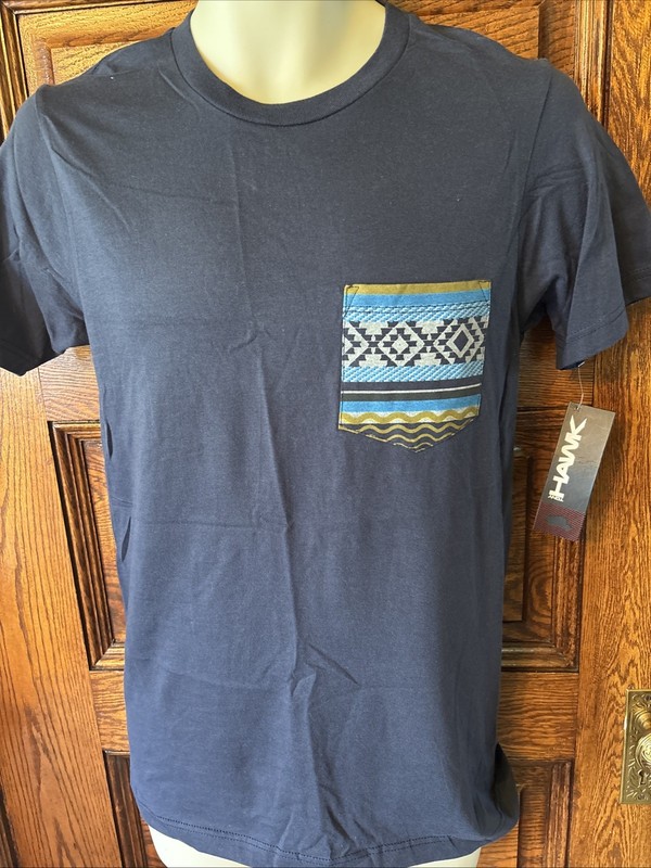 TONY HAWK Blue Navajo Native Design Pocket Skateboarding T-SHIRT, Men’s S, NWT