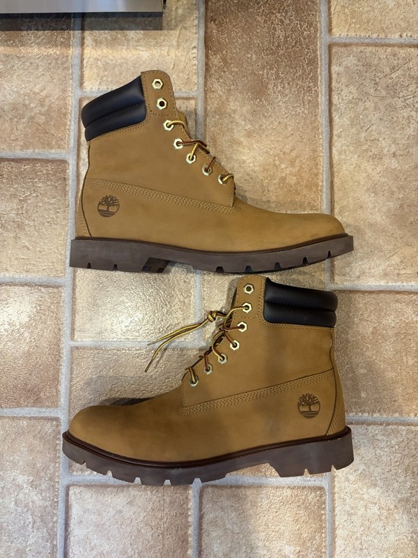 Timberland Men's Wheat Leather 6" Work Boots Padded Collar Lace-Up 10.5M gallery