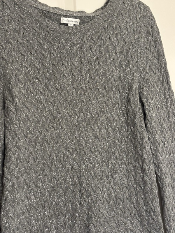 Croft & Barrow Women’s Gray Cable-Knit Crew Neck Pullover Sweater XL