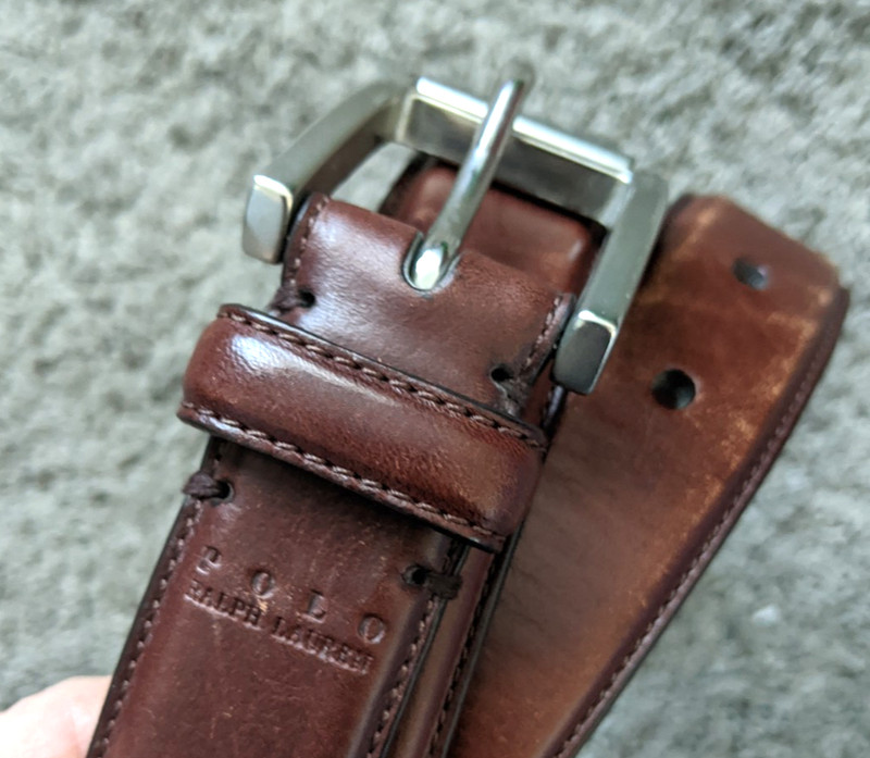 POLO Ralph Lauren MEN BROWN ITALIAN LEATHER 47″ LONG BELT 40/100