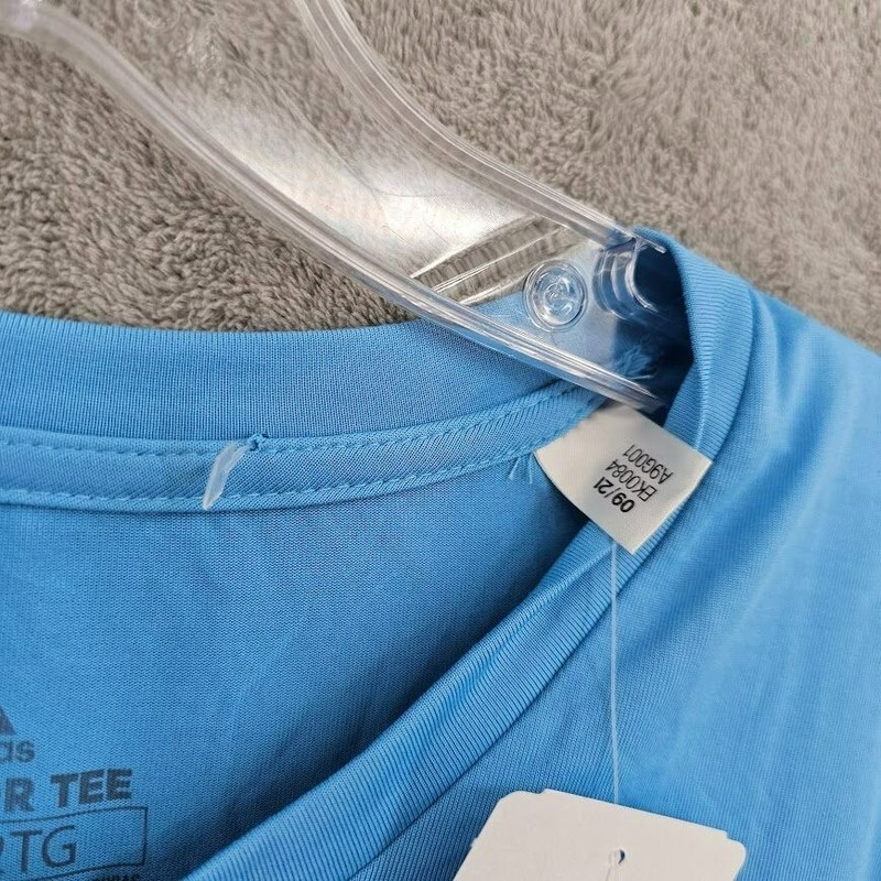 Adidas Creator Tee 2XL Light Blue White Short Sleeve Aeroready Logo EK0084 New gallery
