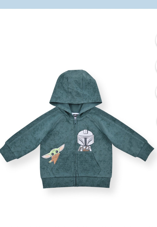 Cozy Baby Yoda Zip Up Hoodie - 3-6 Months - Dark Green gallery