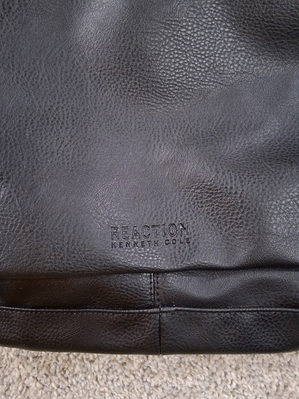 Kenneth Cole Black Courier Messenger Crossbody Bag Polyethylene Foam Snap Zip gallery