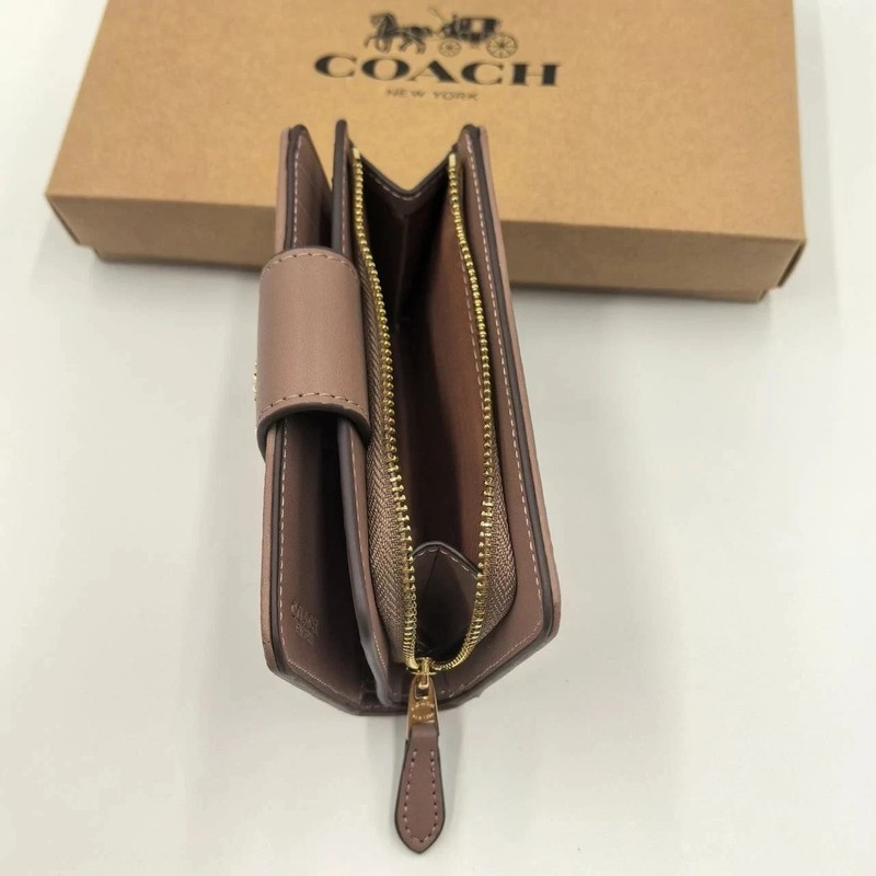 COACH CEC32 Medium Corner Zip Wallet Signature Jacquard w Floral Embroidery gallery