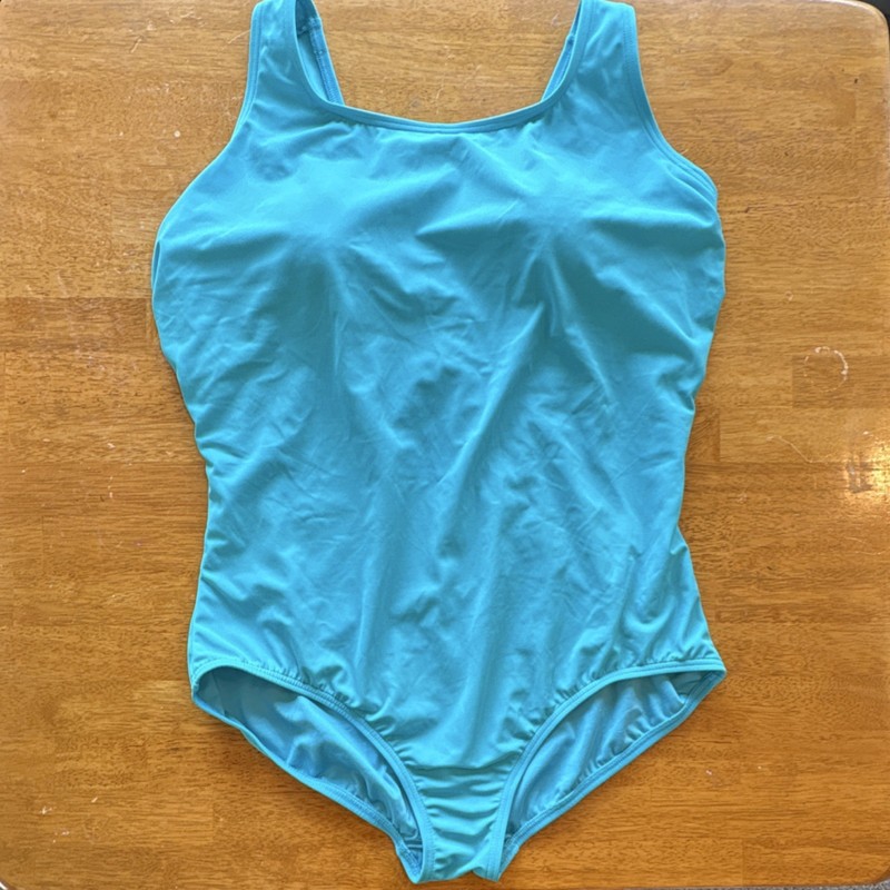 Lands’ End Women’s One-Piece Swimsuit Blue Solid Plus 20W D Cup