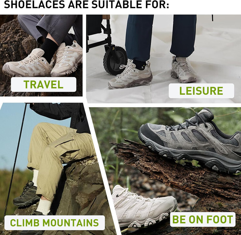 2 Pairs Shoelaces for Merrell Moab Boot, 13/64''(5Mm) Boot round Shoe Laces Stri gallery