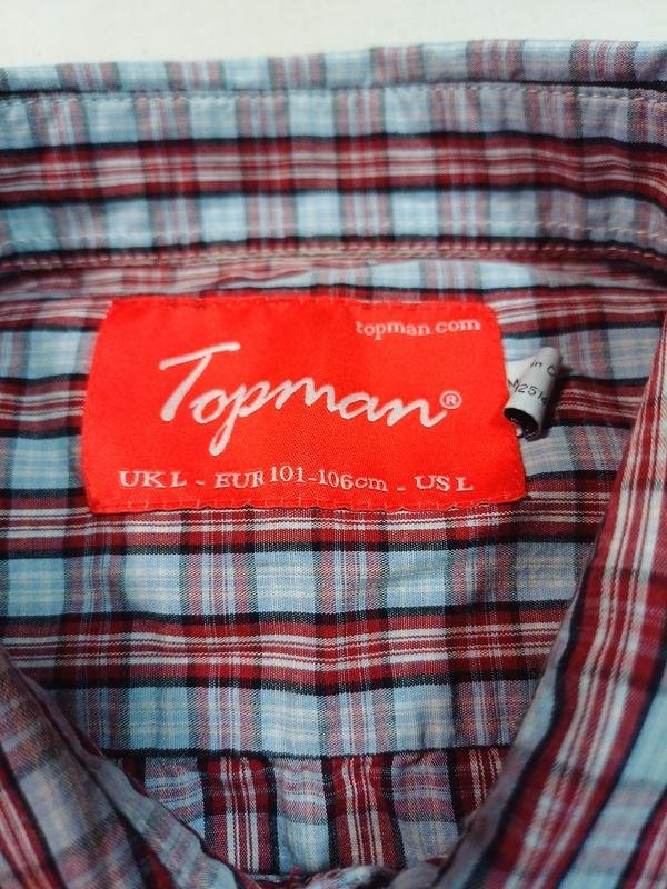 Men Topman shirt red cotton 40/L/48 gallery