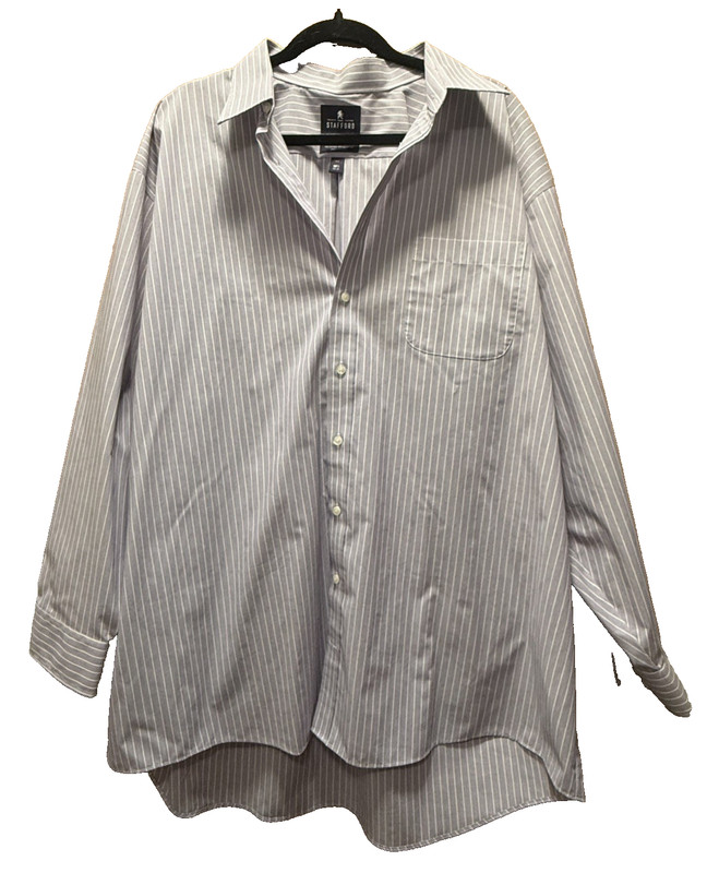 Stafford Travel Performance Super Shirt Mens Big 18 1/2 34-35 Light Purple