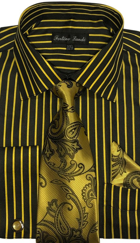 Men's shirt 60% cotton 40% Polyester Cuff Stiped Design By Fortino Lendi FL633 gallery