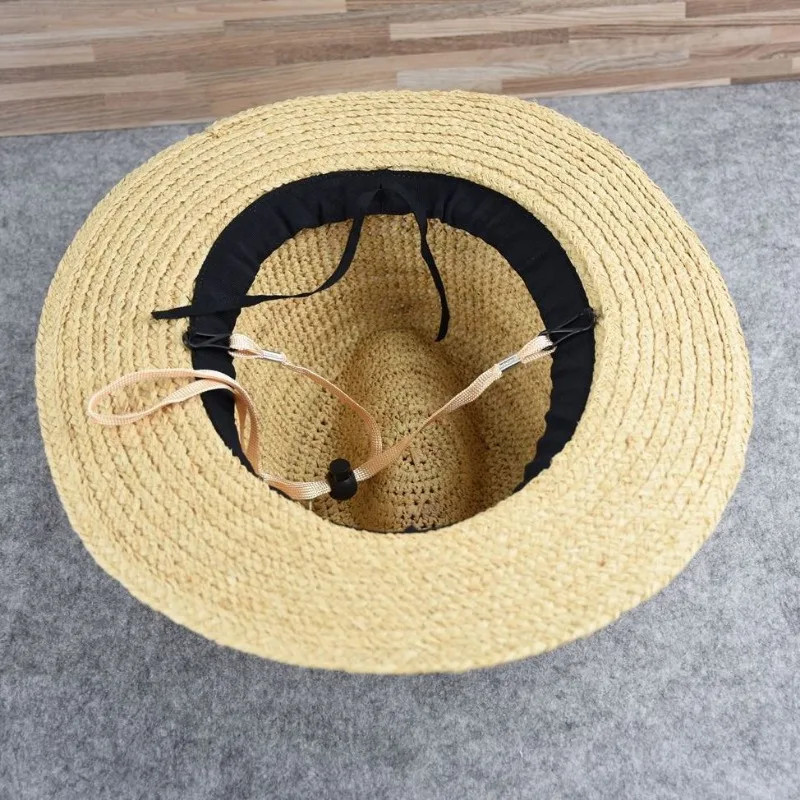 63cm Raffia Straw Panama Hat Large Circumference Summer Sun Protection Wear NEW gallery