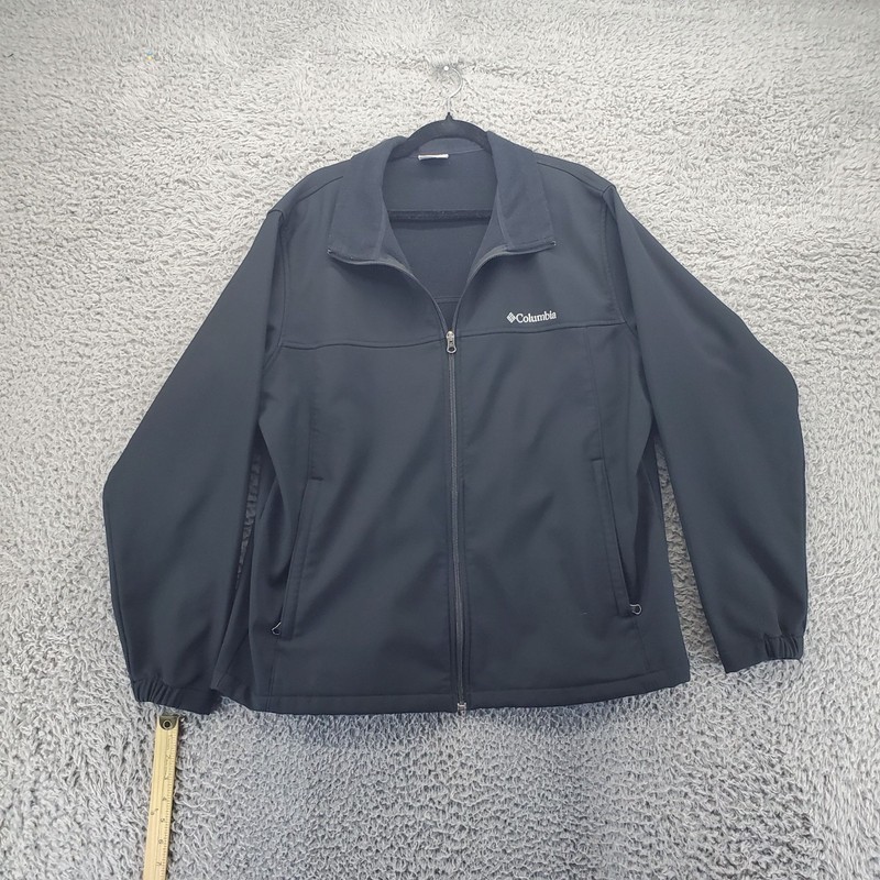 Columbia Jacket Mens XL Black Softshell Full-Zip Water-Resistant Windproof