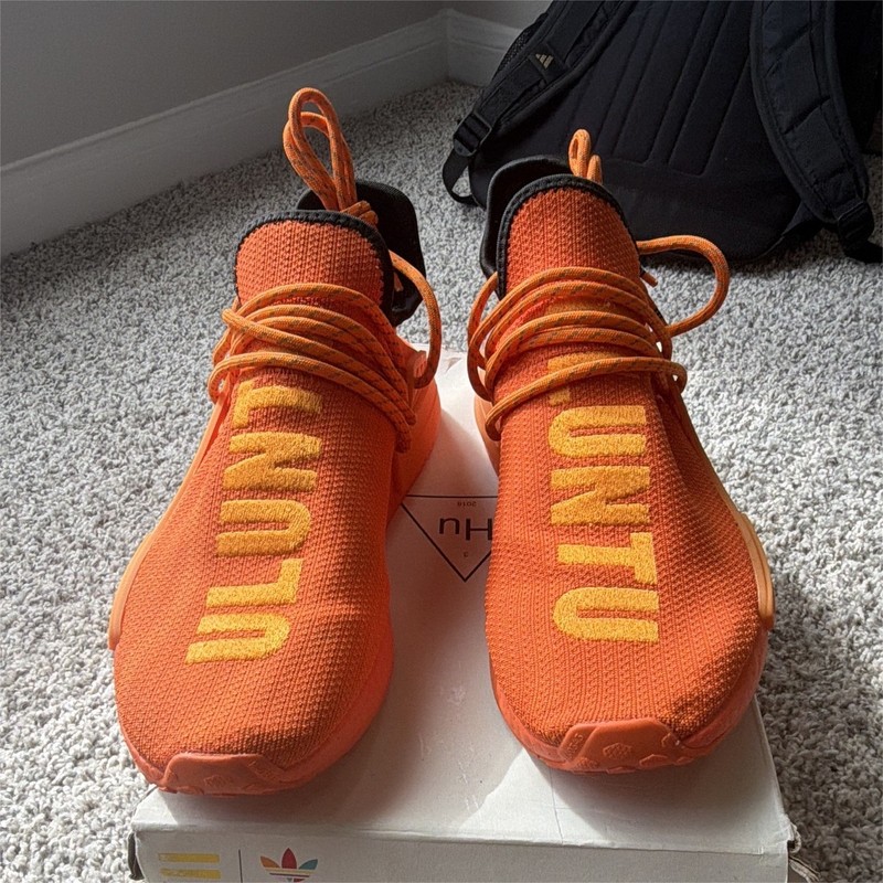 adidas Human Race Men’s Low Top Lace-Up Athletic Sneakers Orange/Yellow