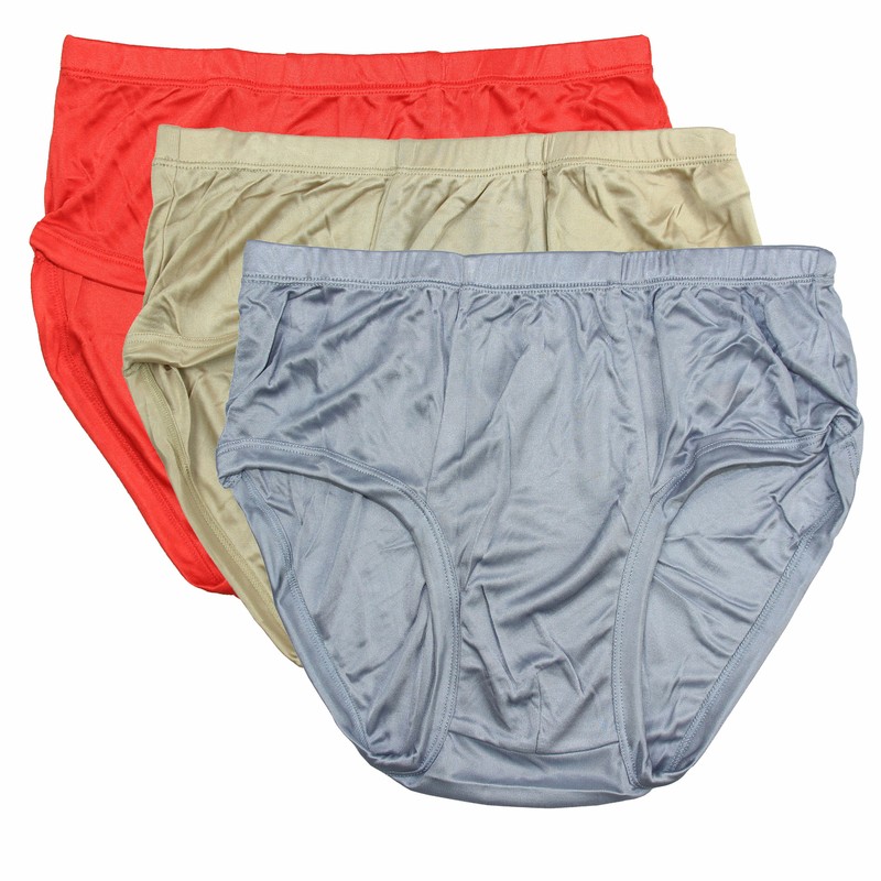 3 Pairs/lot Knit Pure Silk Men’s Briefs Underwear Solid Brief Us Size M L XL 3XL
