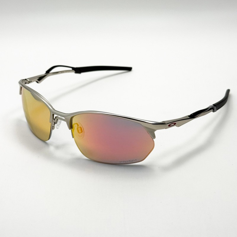 Oakley Wire Tap 2.0 OO4145 Polarized Sunglasses Silver Frame Ruby Lens gallery