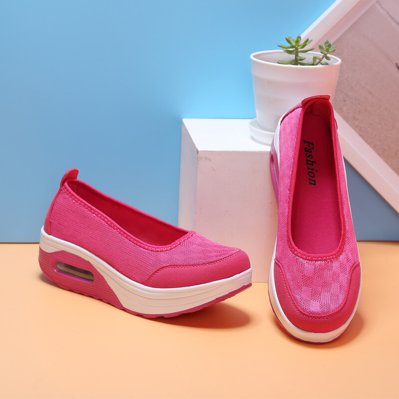 Women Walking Shoes Slip On Comfort Sneakers Casual Jogging Wedge Comfort Loafer gallery