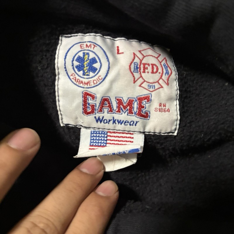 Vintage Game Workwear Made in USA American Cargo Express 25 Years 1/4 Zip L gallery