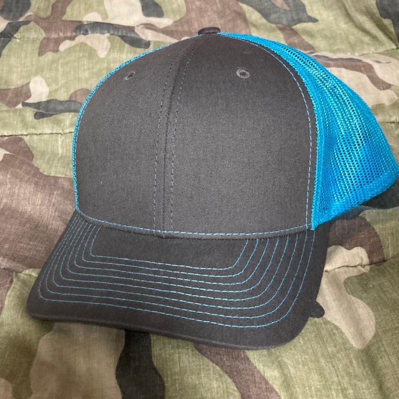 Richardson 112 Adjustable Snapback Trucker HatBlank Mesh Back bluw