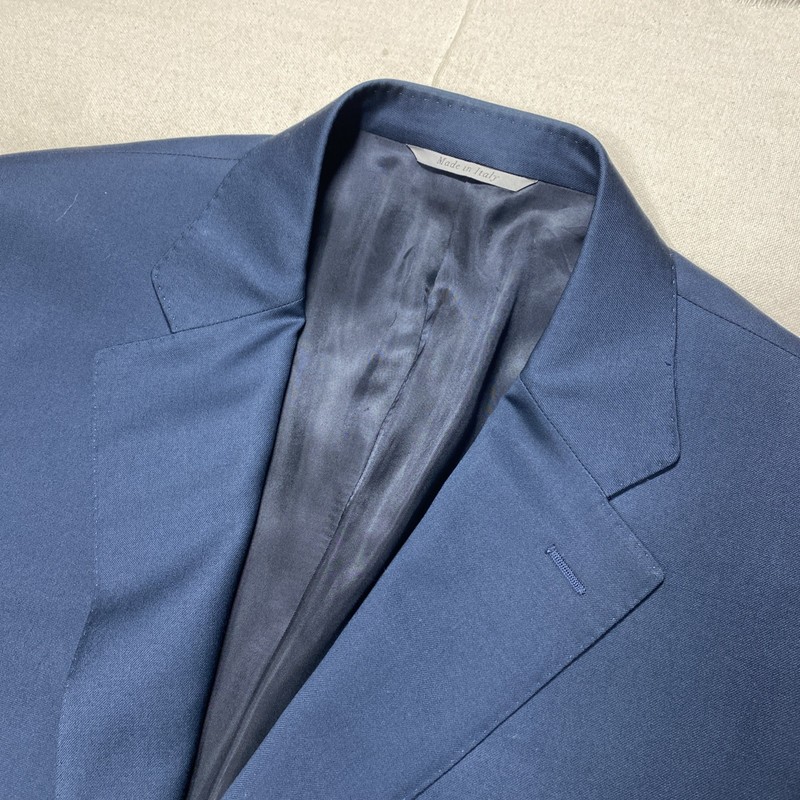 Canali Blazer Suit Jacket Italy Navy Blue 100% Wool 37 54 7 Regular gallery