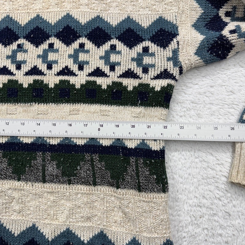 Vintage Tidewater Traders Mens Large Geometric Pattern Cotton Acrylic Sweater gallery