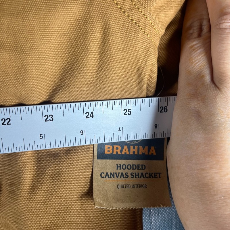 Brahma Mens Canvas Shacket Size L Brown Hooded Quilted Interior Outdoor Pockets gallery
