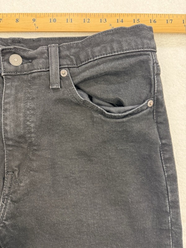 Levis 511 Premium Jeans Men 33x32 Black Slim Fit Stretch Distressed Denim gallery