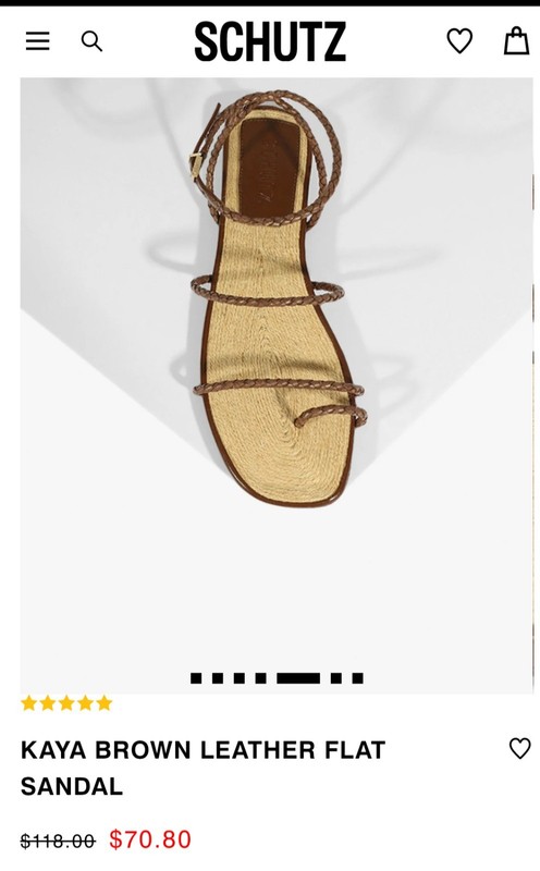 Schutz Kaya Brown Leather Flat Sandal gallery