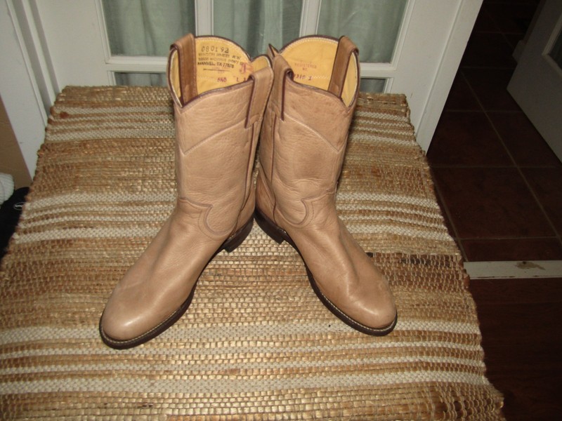 Justin L3136 Soft Elk Leather Tan Roper Cowgirl Boots Women Size 5.5 B gallery