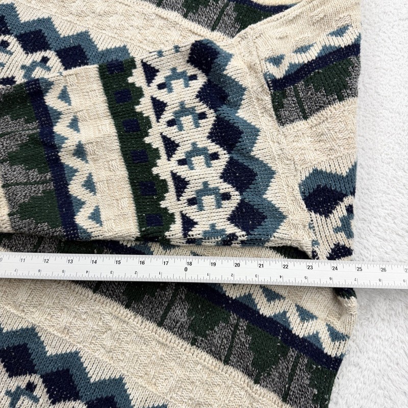 Vintage Tidewater Traders Mens Large Geometric Pattern Cotton Acrylic Sweater gallery