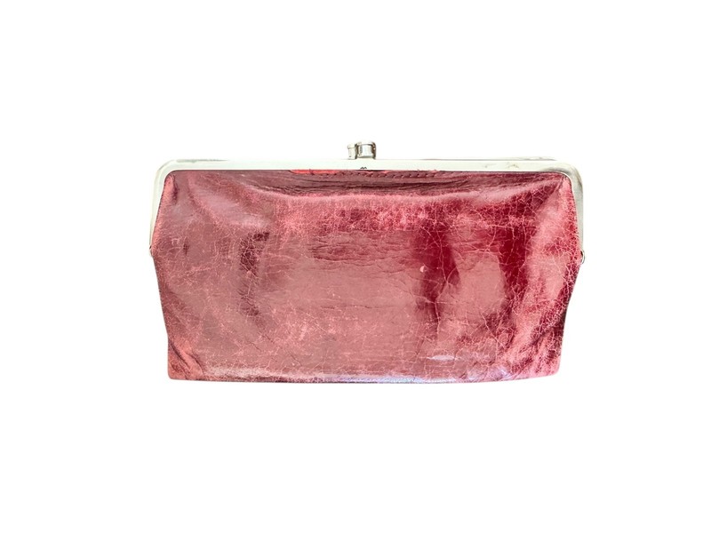 HOBO Lauren Bifold Clutch Wallet Purse for Women Red Leather with Inner Dividers