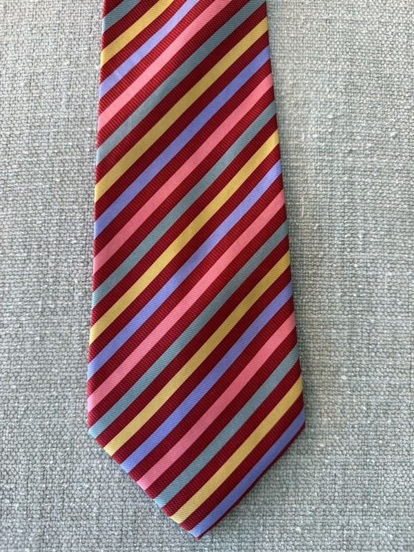 Bijoux Terner Genuine Silk Multi-Color Striped Necktie