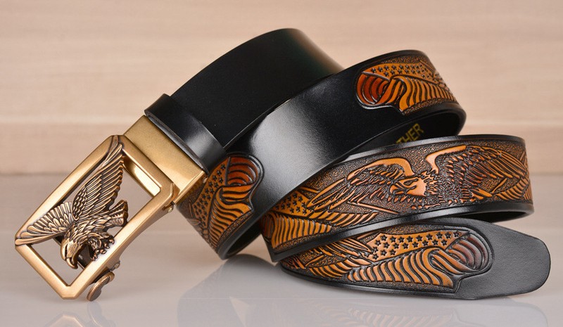 Men Belt Genuine Leather Buckle Eagle Fashion Belt Luxury for Men Dress Belts