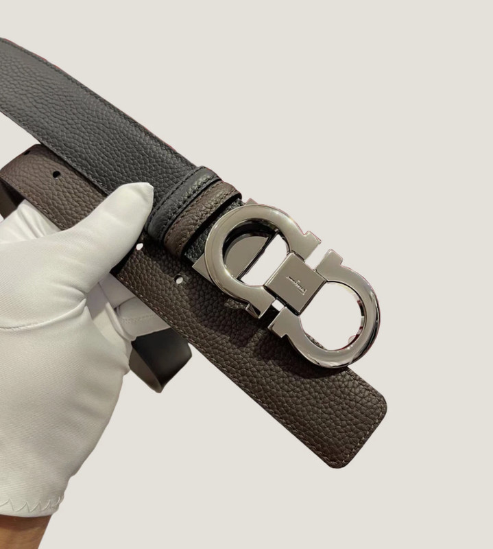 Ferragamo Reversible/AdjustableGancini Belt 120cm gunmetal finish buckle Men