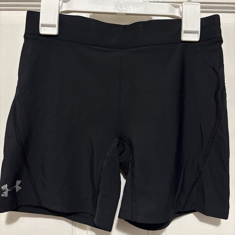 Under Armour Women’s Black Compression Shorts S Inseam Stretch Elastic Waist