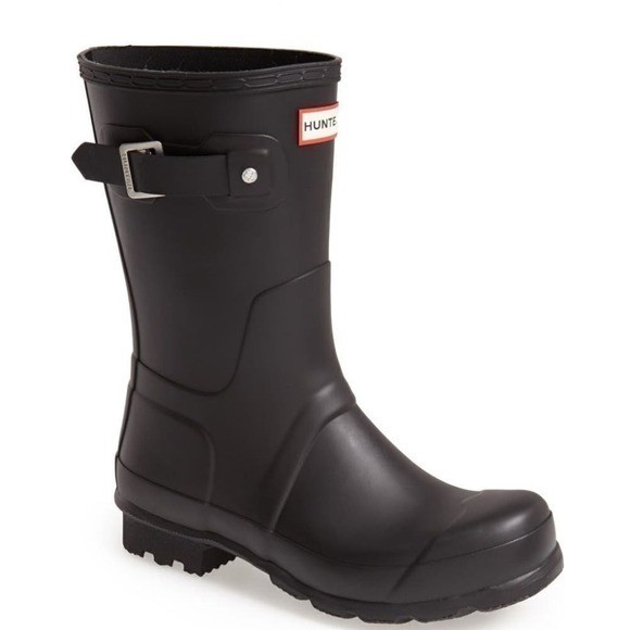 HUNTER Original Short Waterproof Rain Boot, Rubber Black, Size 11, NWT