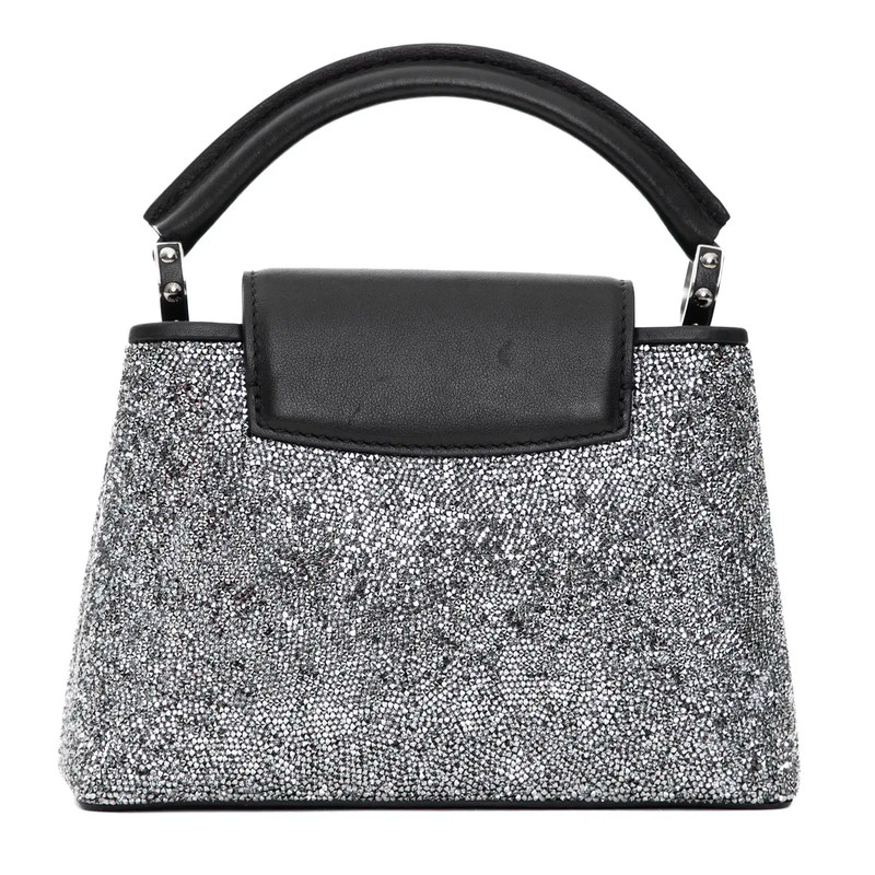 Ultra-Rare: Louis Vuitton Capucines Mini Silver Swarovski Crystal Bag Silver gallery