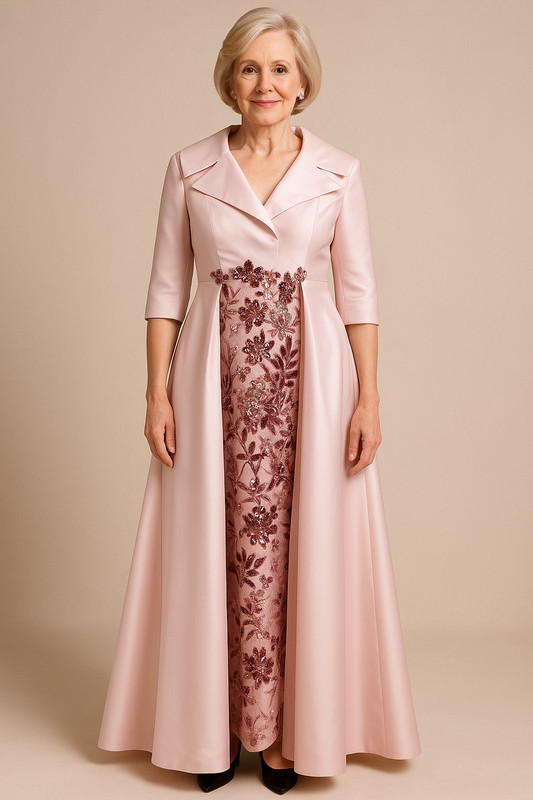 Elegant Straight Mother Of The Bride Dresses Jewel Neck Lace Ankle Length Guest