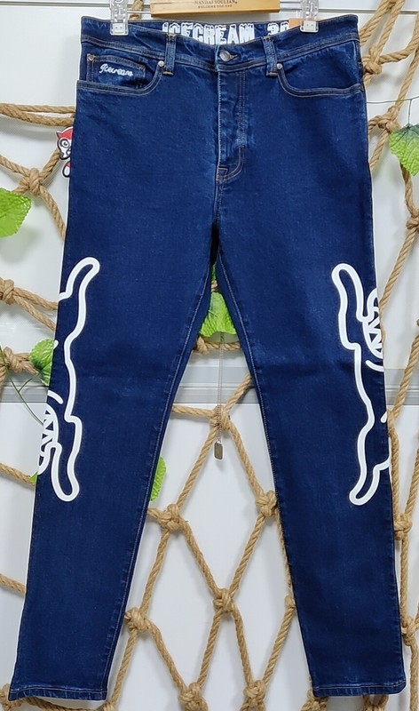 NWT BBCICECREAM PRINTED RUNNING DOG MEN’S JEANS BLUE SIZE 30/32/34/36/38/40/42