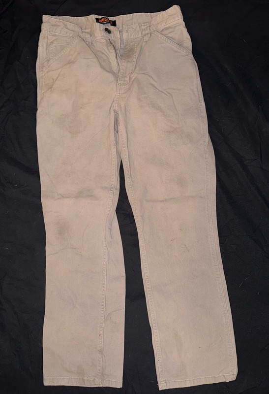 Ridgecut Tough Wear Work Pants Mens 32×30 Gray Canvas Utility Workwear Stretch