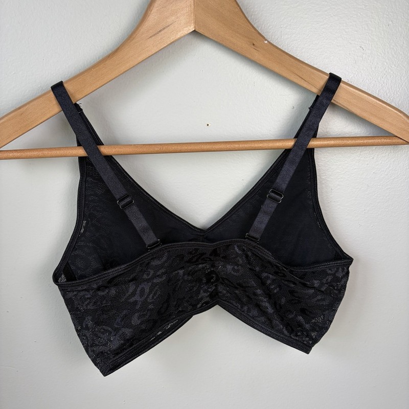 NEW- Ruby Ribbon Allure Sheer Demiette Bra Womens Black Size 32 Lace Cheetah gallery