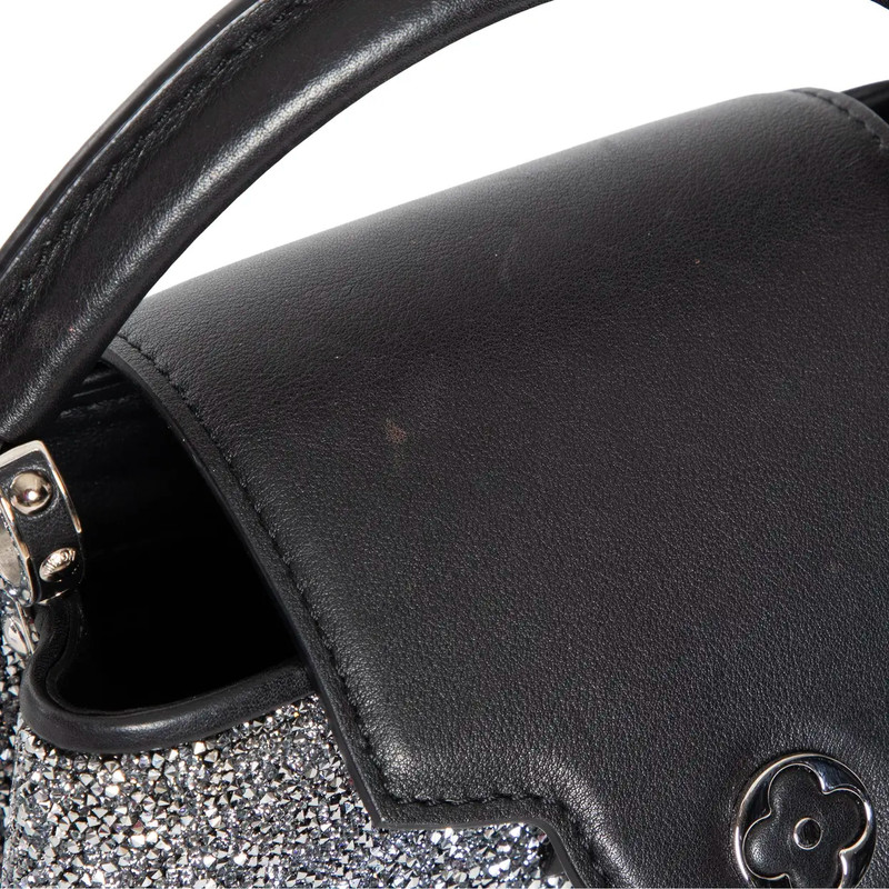 Ultra-Rare: Louis Vuitton Capucines Mini Silver Swarovski Crystal Bag Silver gallery