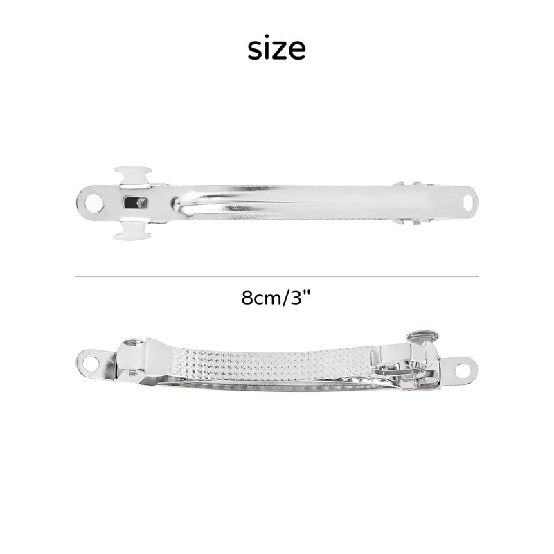 Dizila 50 Pack 8Cm/3 Inch Plain Blank Silver Metal DIY Craft French Barrettes Au gallery