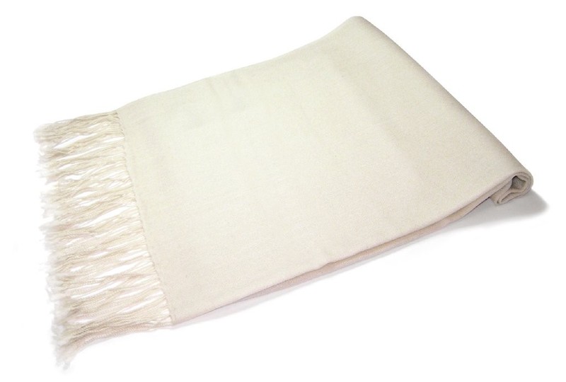 Biagio 100% Wool Pashmina Solid Scarf CREAM Color Womens Shawl Wrap Scarves gallery