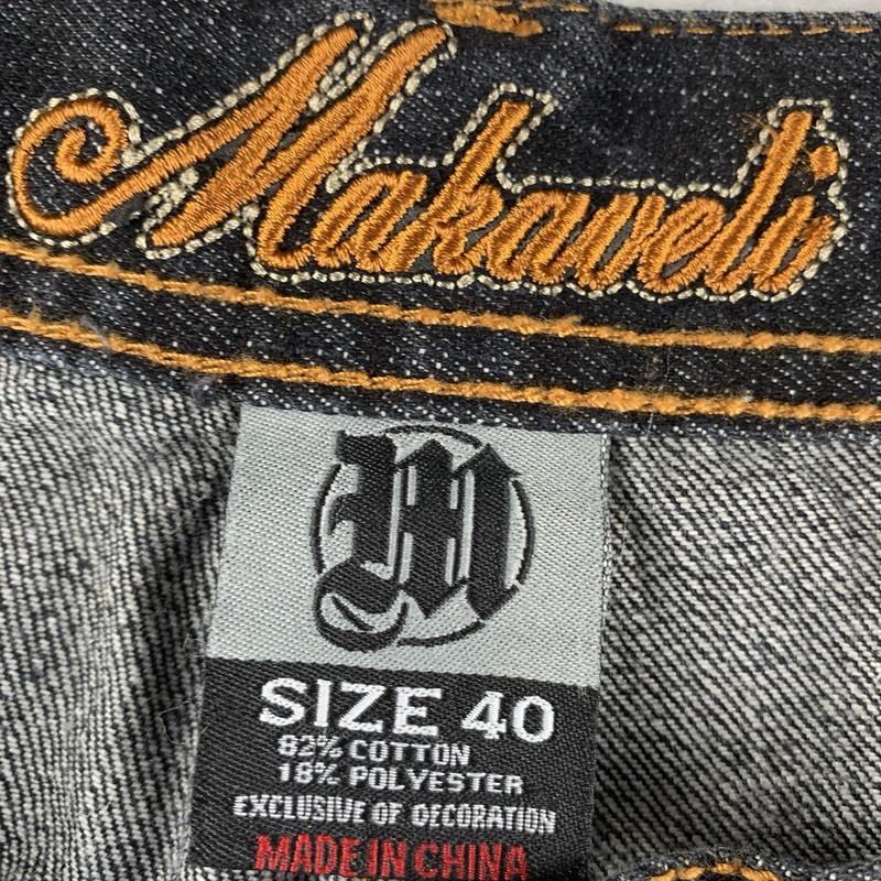 Vintage Makaveli Brand Tupac Mens 32" Jean Shorts Dark Wash Jorts Streetwear NWT gallery