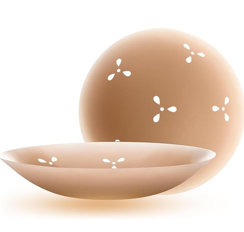 Hotot Beige Silicone Bra Inserts with Ventilation Holes for Women