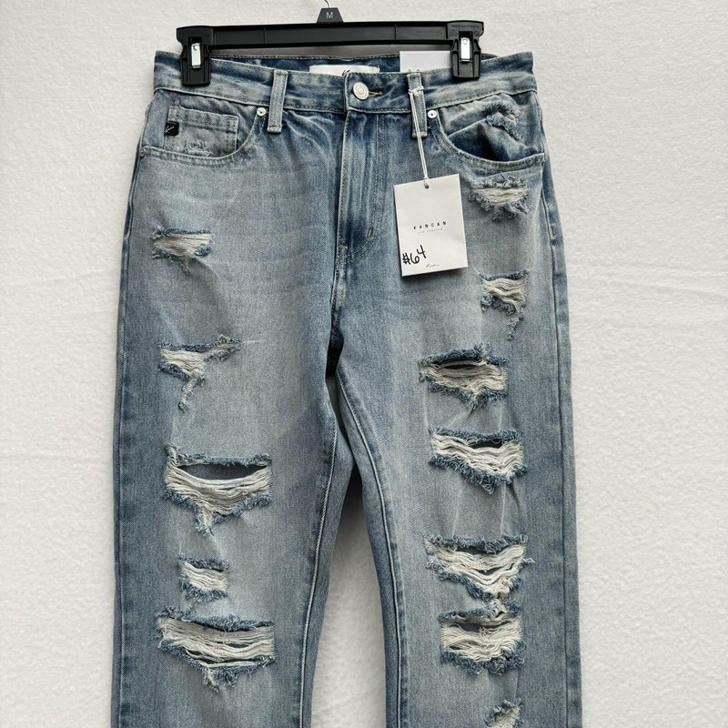 NWT Kancan Los Angeles Women's 5 26W Distressed Straight Fit Denim Jeans gallery