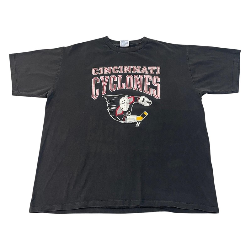 VTG Cincinnati Cyclones Hockey T-Shirt Jason Mask Logo 1993 All Sport 2XL USA