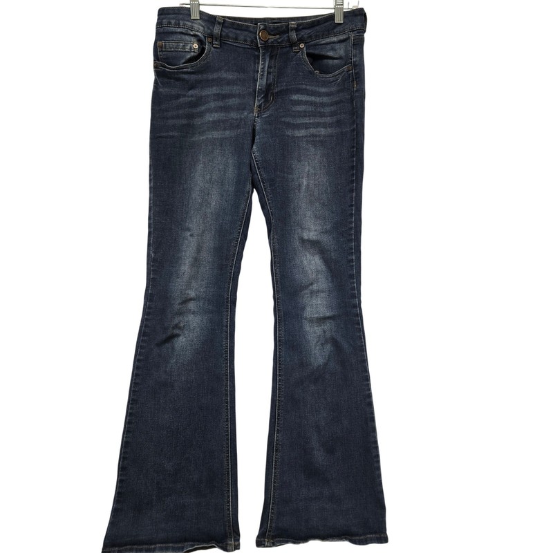 Twentyone Black by Rue21 Mid Rise Flare Jeans Dark Wash Blue Size 9/10R