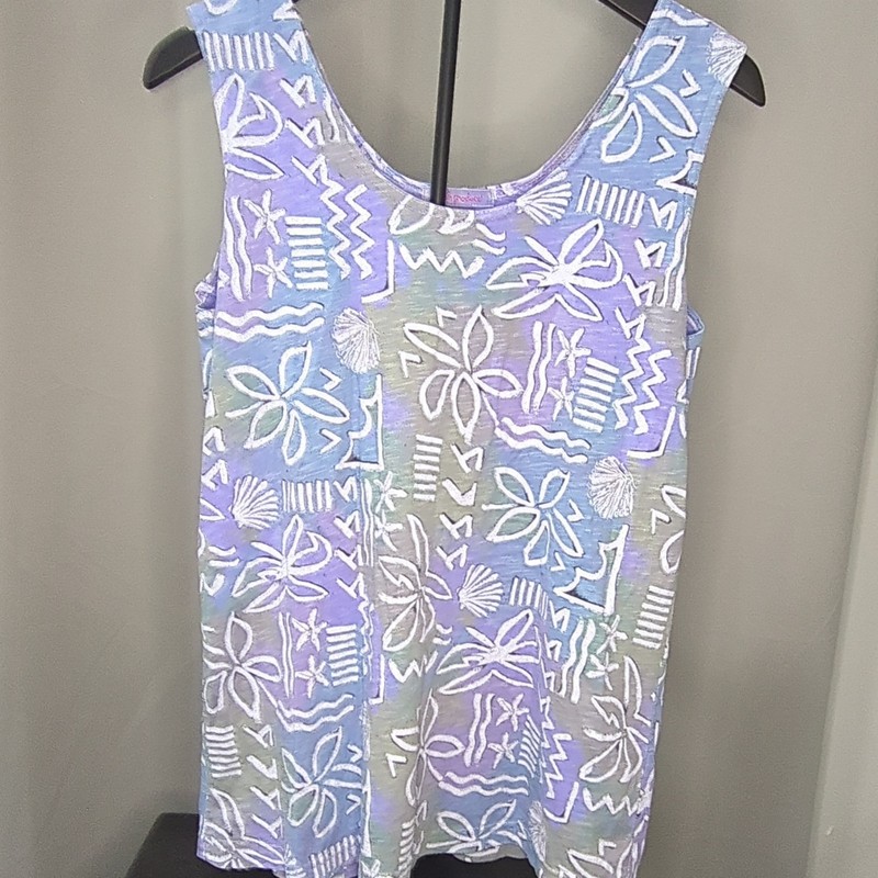 Fresh Produce Floral Coastal Bohemian Vintage Purple Blue Medium