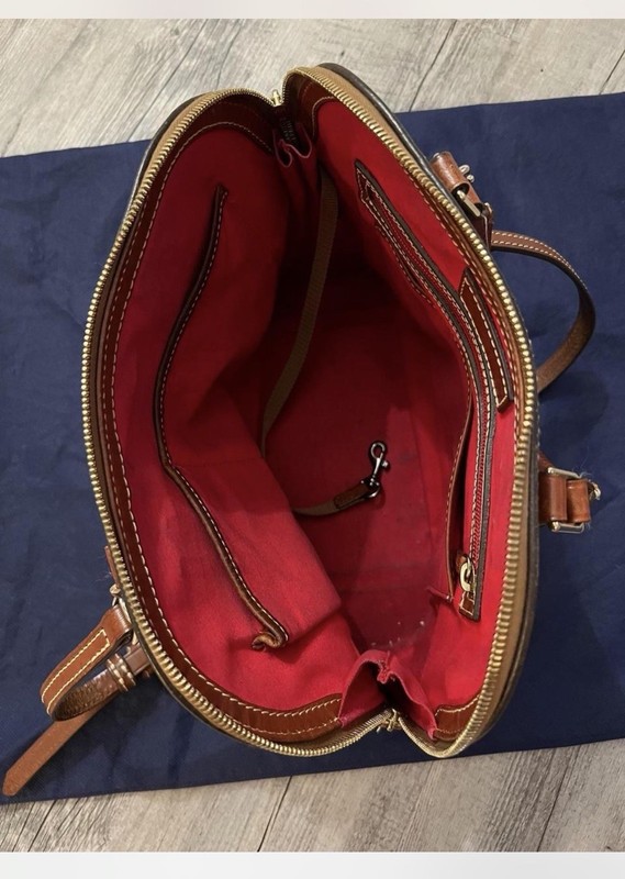 Dooney & Bourke Brown Pebbled Satchel Top Handle, Detachable Strap, Dust Bag gallery