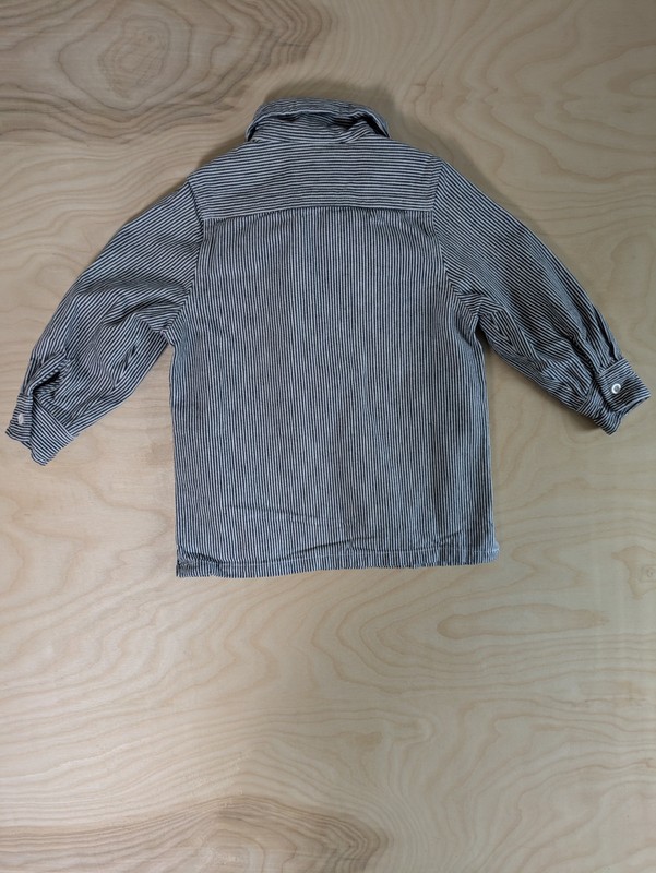 Lil' Hickory Boys 3T Blue/White Striped 1/4 Zip Collared Cotton Pullover gallery